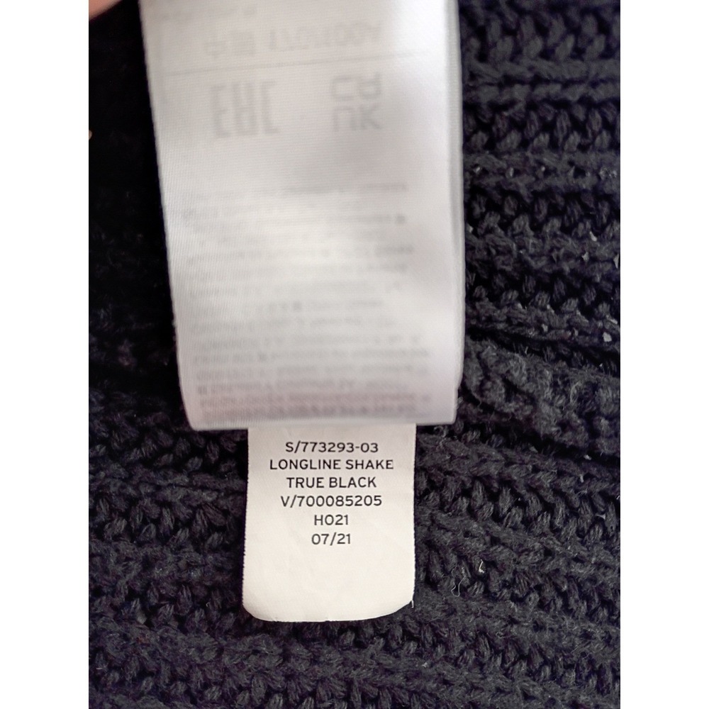 GAP 100% Cotton True Black L Longline Shawl Collar Cardigan Sweater Minimalist - Picture 7 of 8